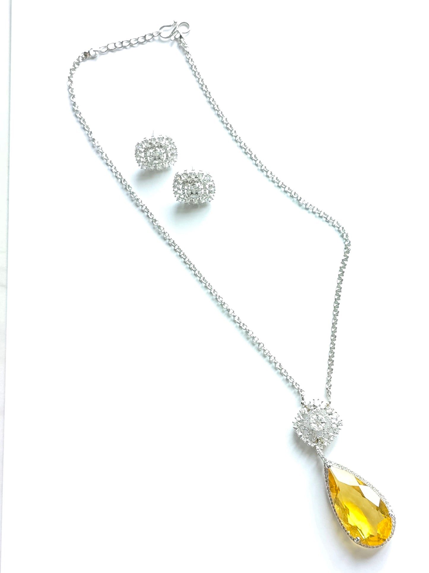 Myla CZ Tear Drop Crystal Pendant Set