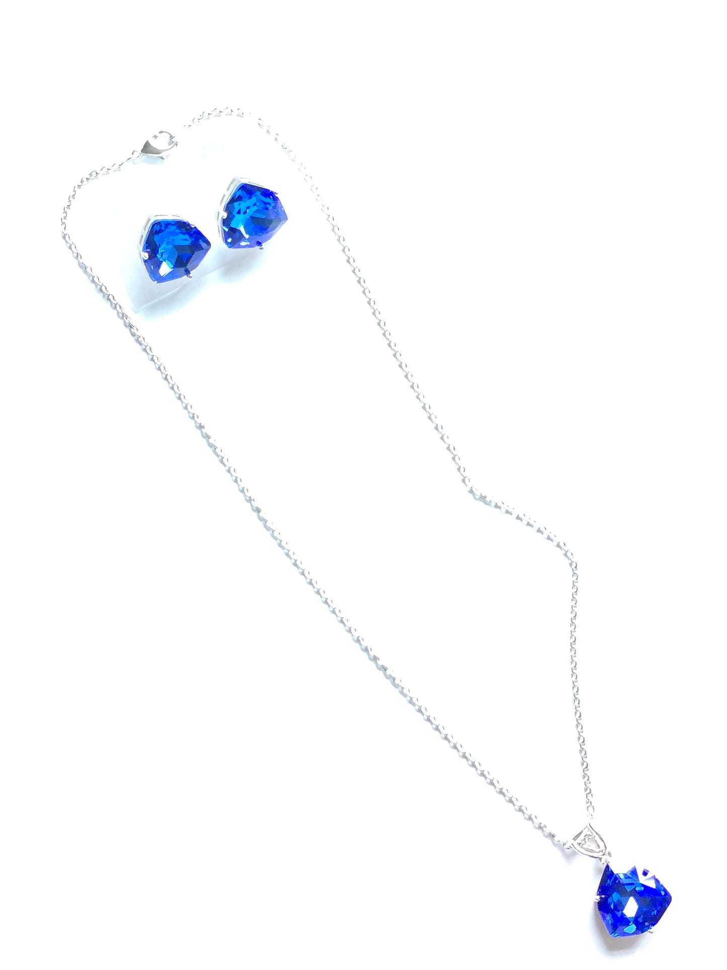 Philomena Solitaire Crystal  Pendant Set with Adjustable Ring