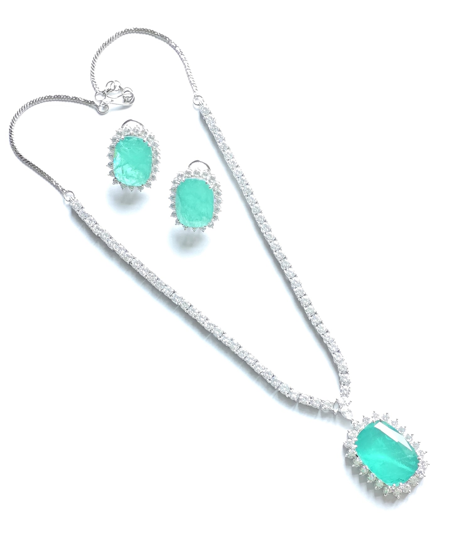 Phoenix Doublet Stone AD Necklace with  Doublet Studs