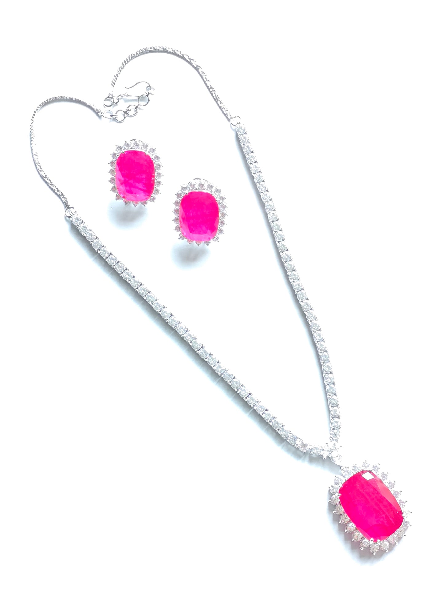 Phoenix Doublet Stone AD Necklace with  Doublet Studs