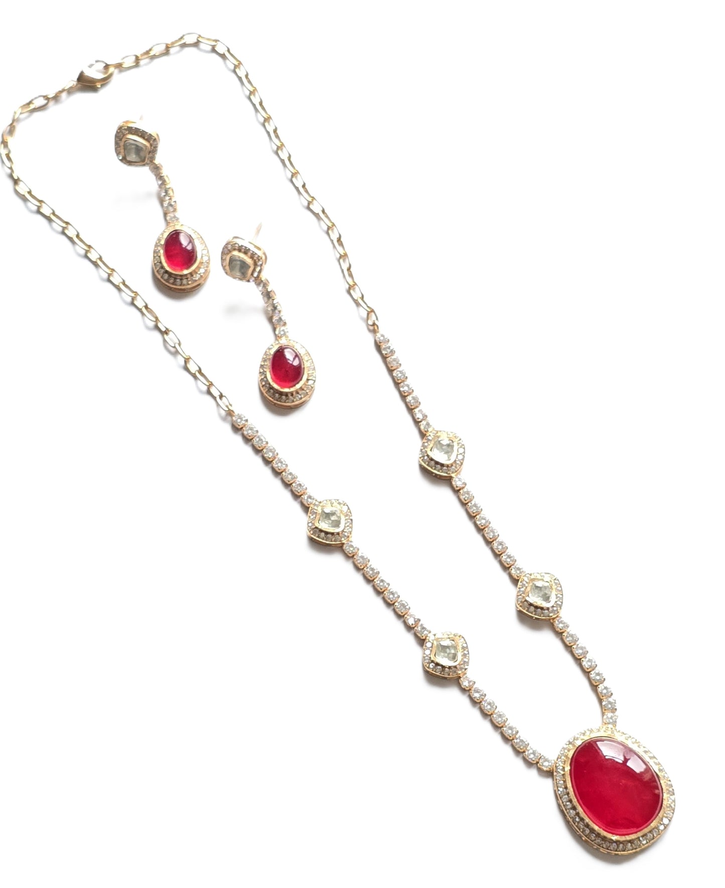 Juliette CZ & Pota Doublet Necklace Set
