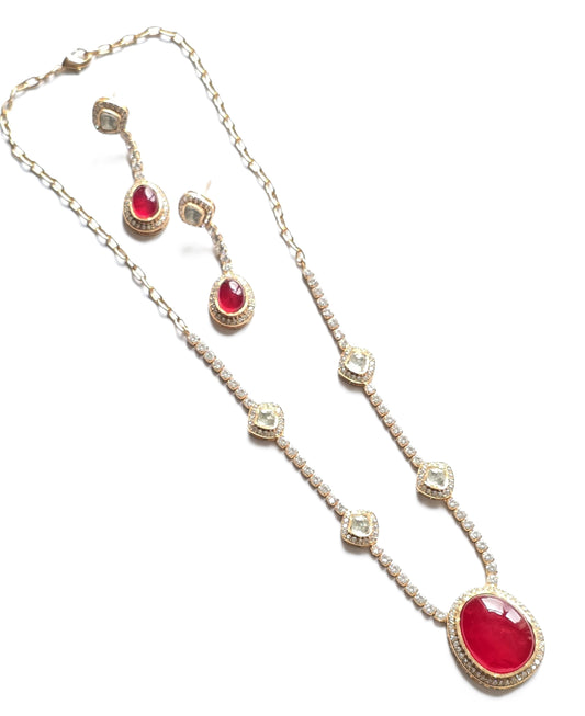 Juliette CZ & Pota Doublet Necklace Set