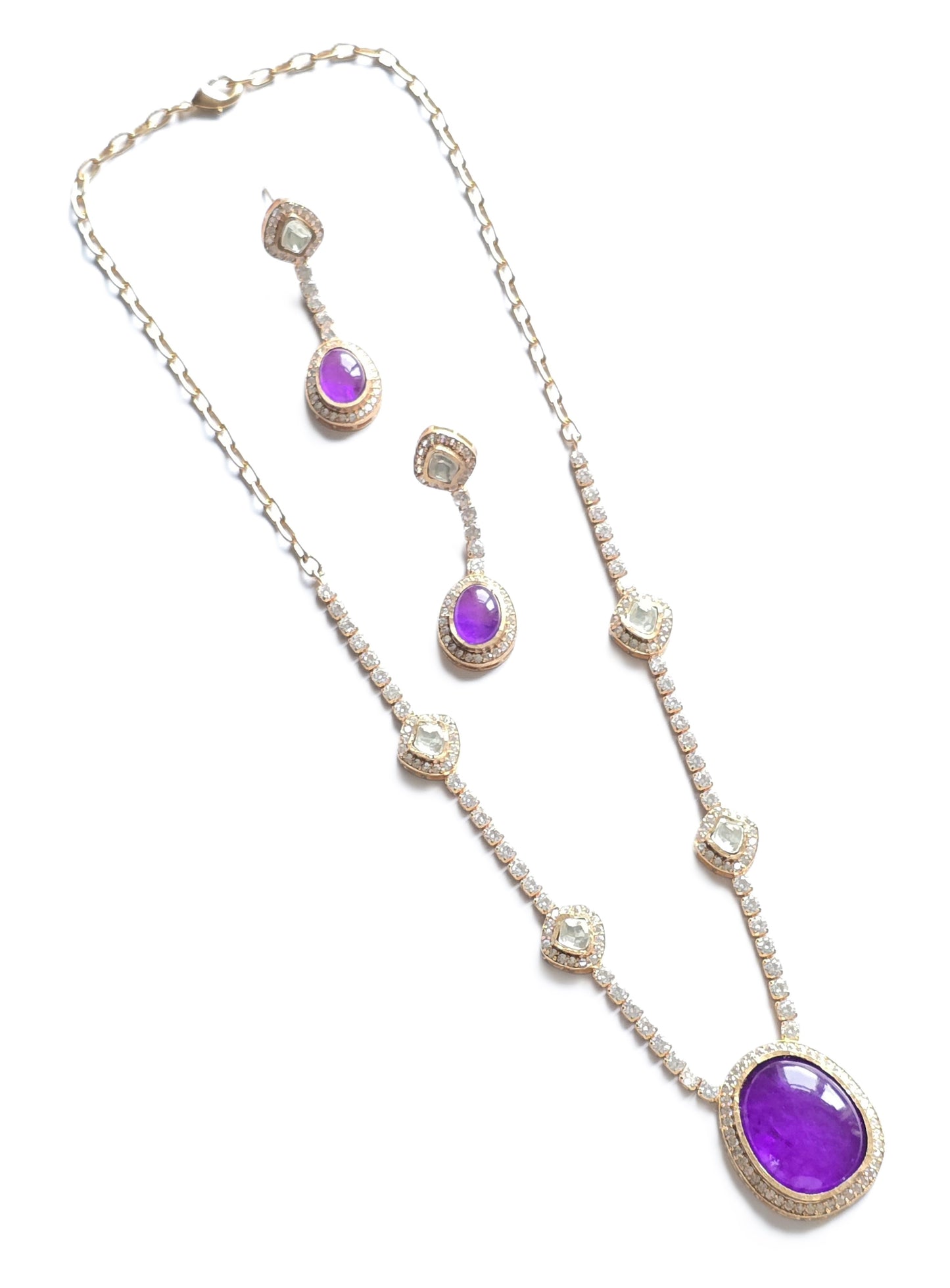 Juliette CZ & Pota Doublet Necklace Set