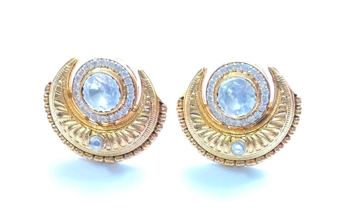 Hallie Gold Plated Moissanite Studs