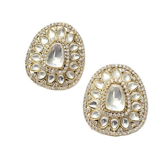 Polki Kundan Studs Earrings