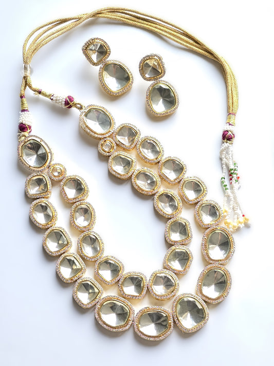 Samantha Premium Polki Necklace Set