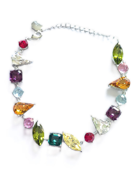 Elizabeth Geometric Mixed Cuts Crystal Bracelet