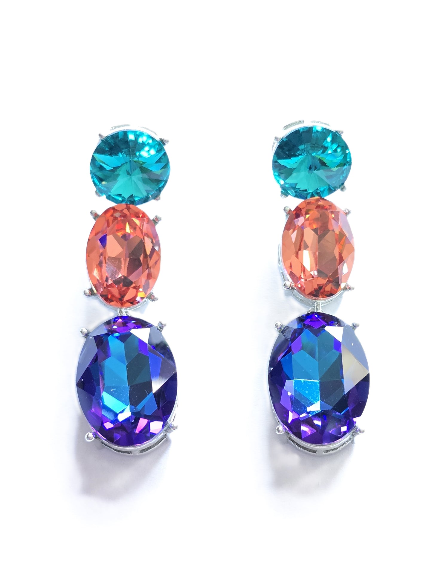 Trio Crystal Dangler Earrings