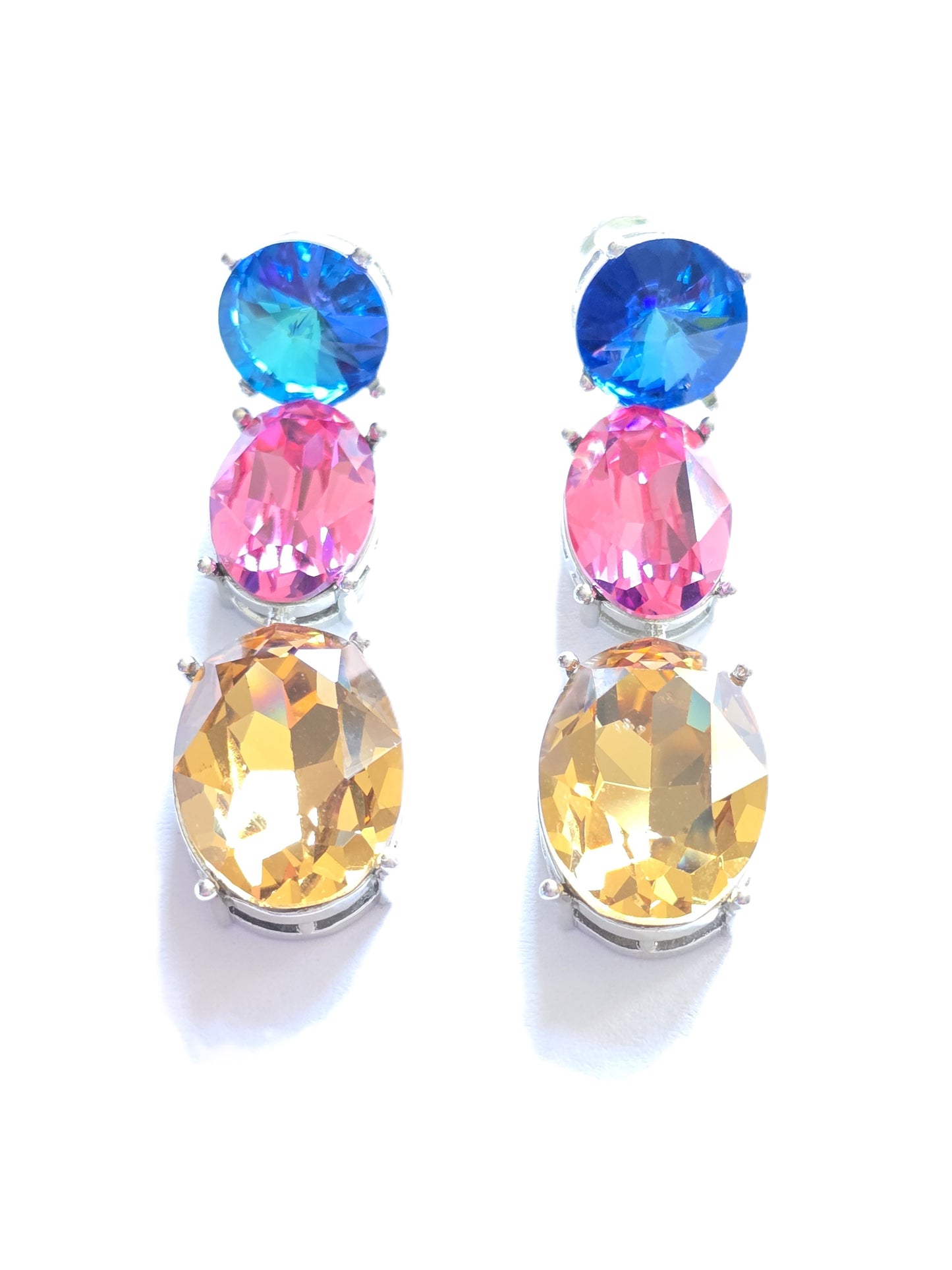 Trio Crystal Dangler Earrings