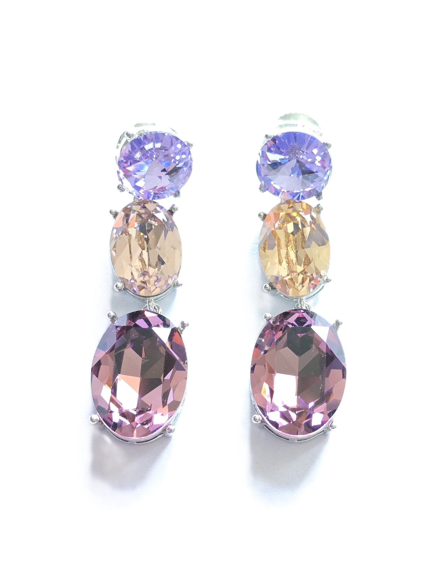 Trio Crystal Dangler Earrings