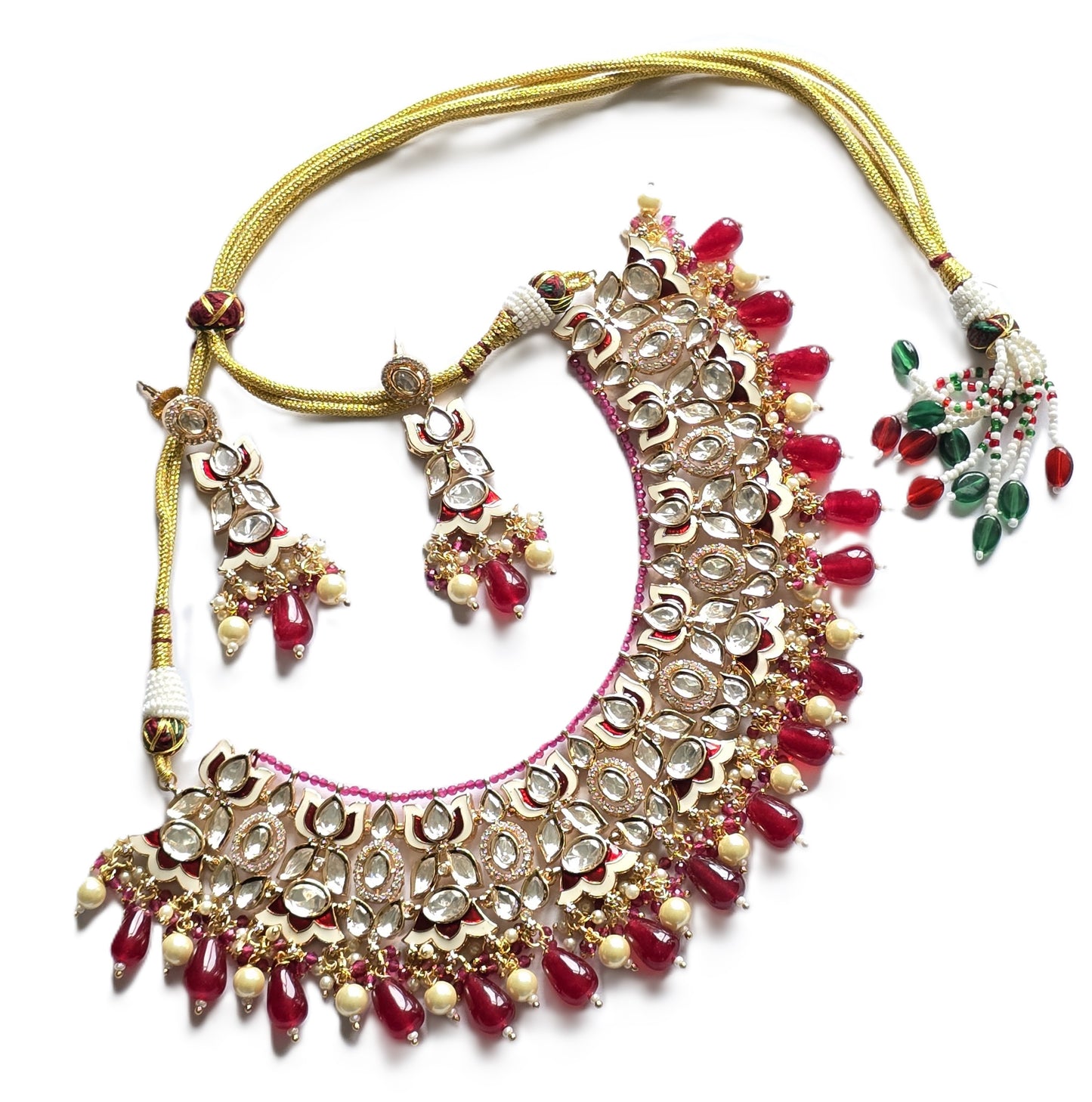 Fia Uncut Bikaneri Mina-Polki Kundan Necklace Set