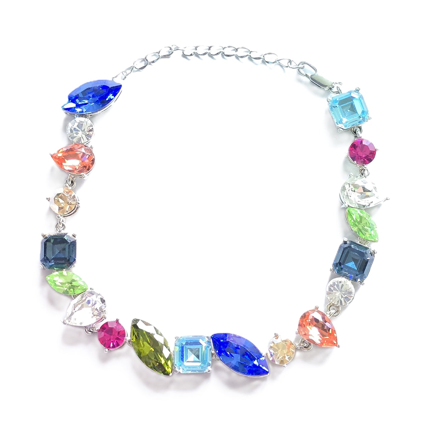 Edith Geometric Mixed Cuts Crystal Bracelet