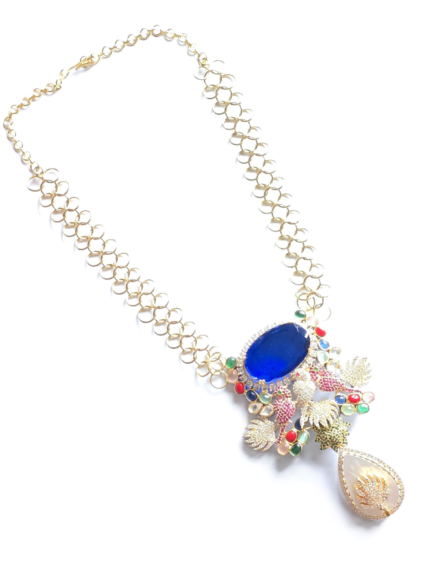 Winifred Exquisite Doublet Stone Fusion with MOP Necklace Set