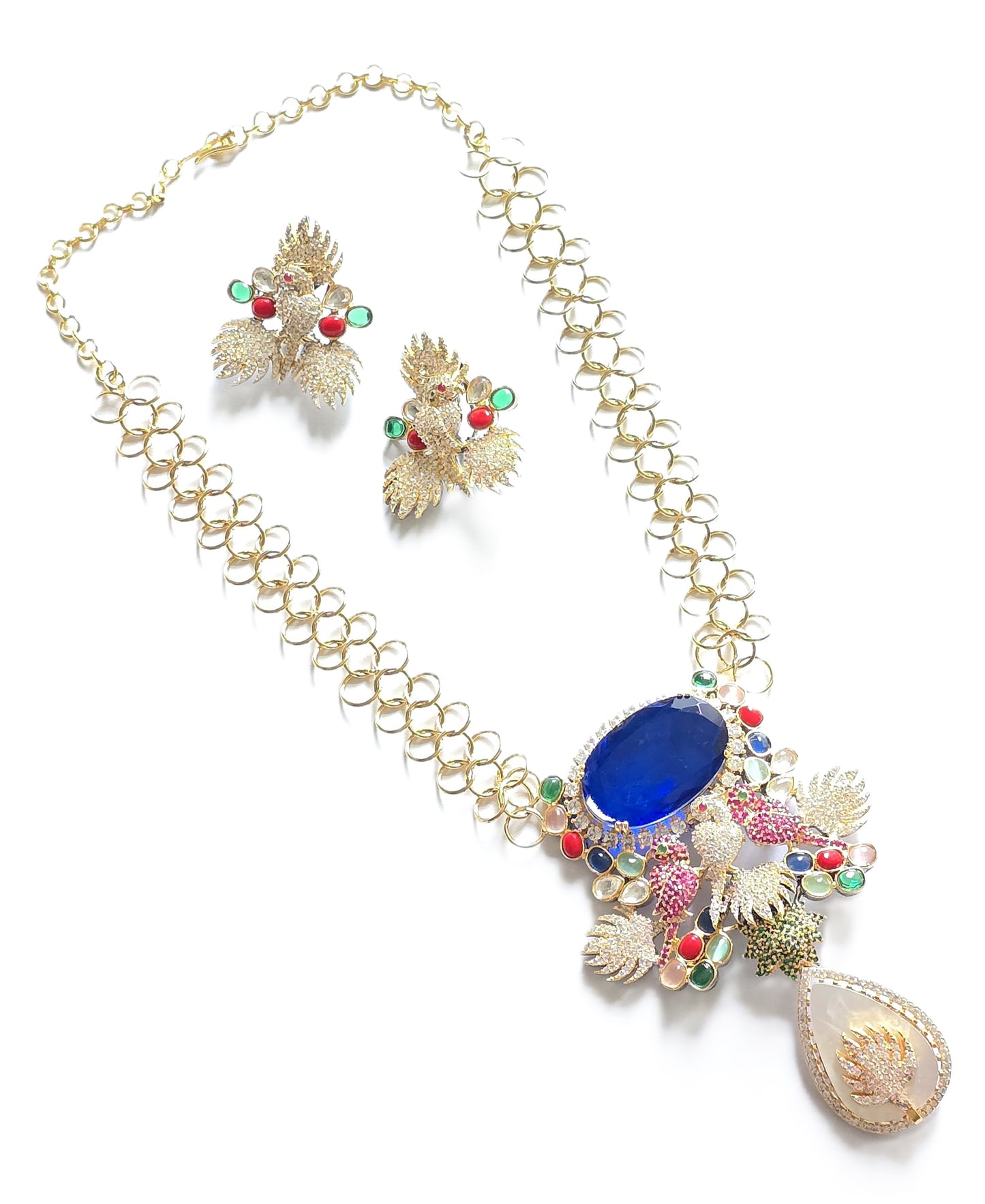 Winifred Exquisite Doublet Stone Fusion with MOP Necklace Set