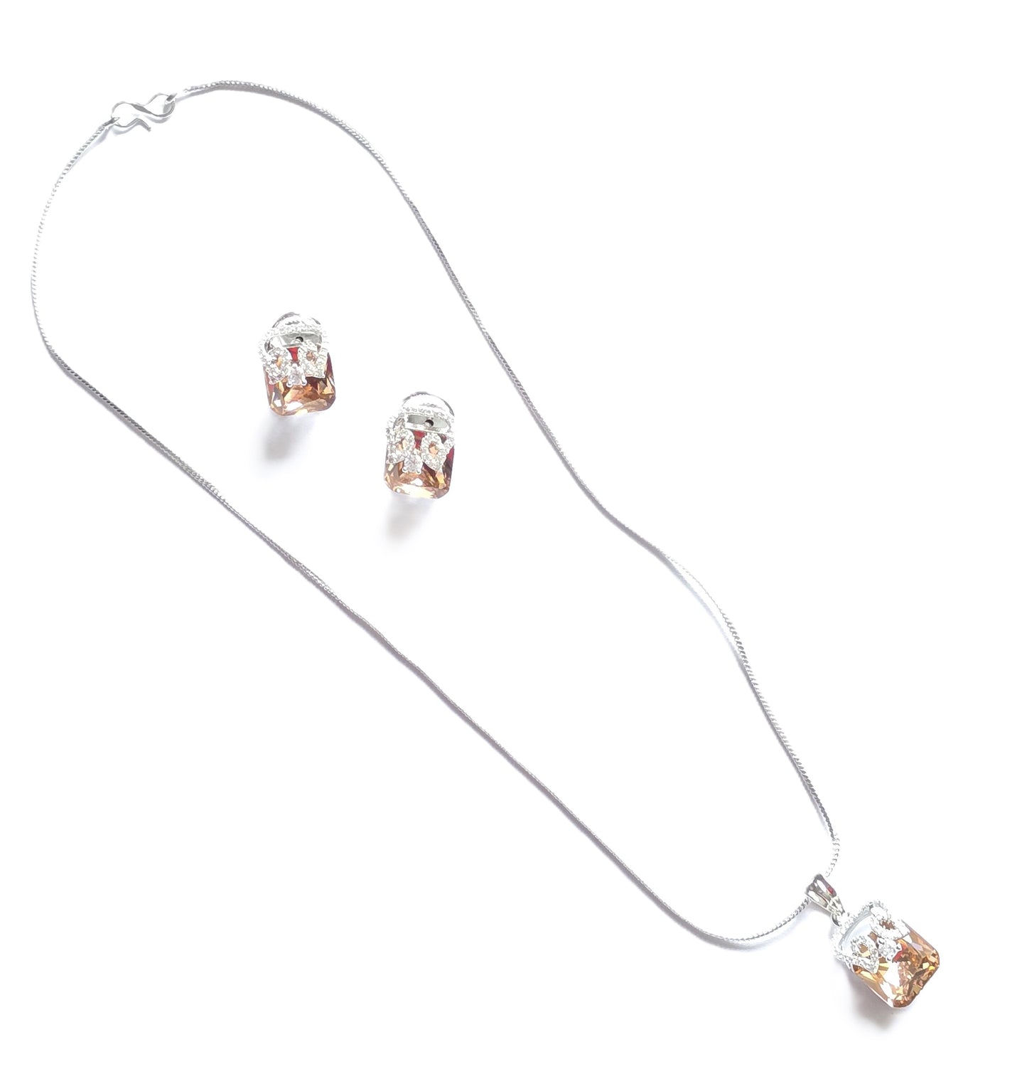 Ella Zircon Crystal Pendant Set