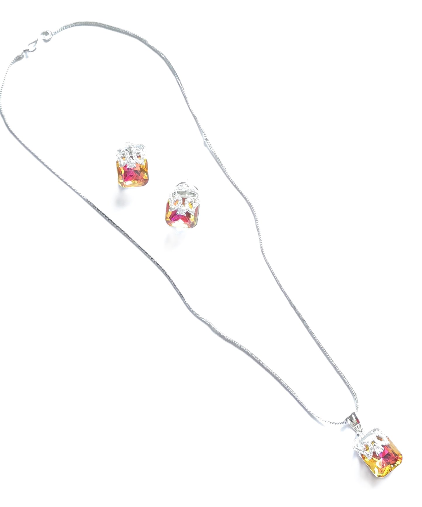 Ella Zircon Crystal Pendant Set