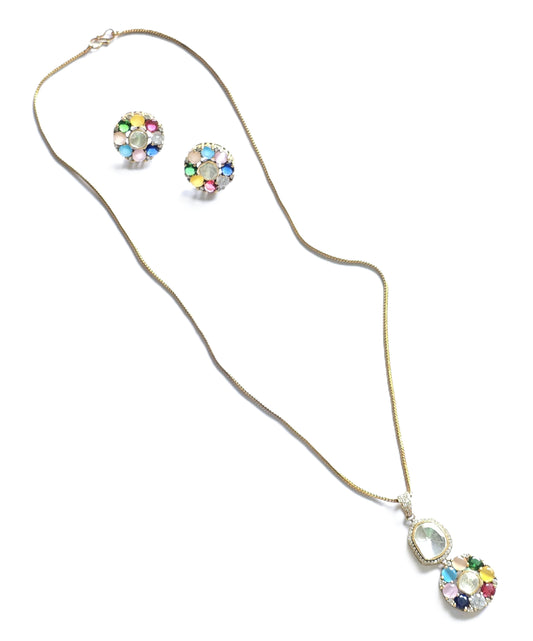 Navratan Pendant Set