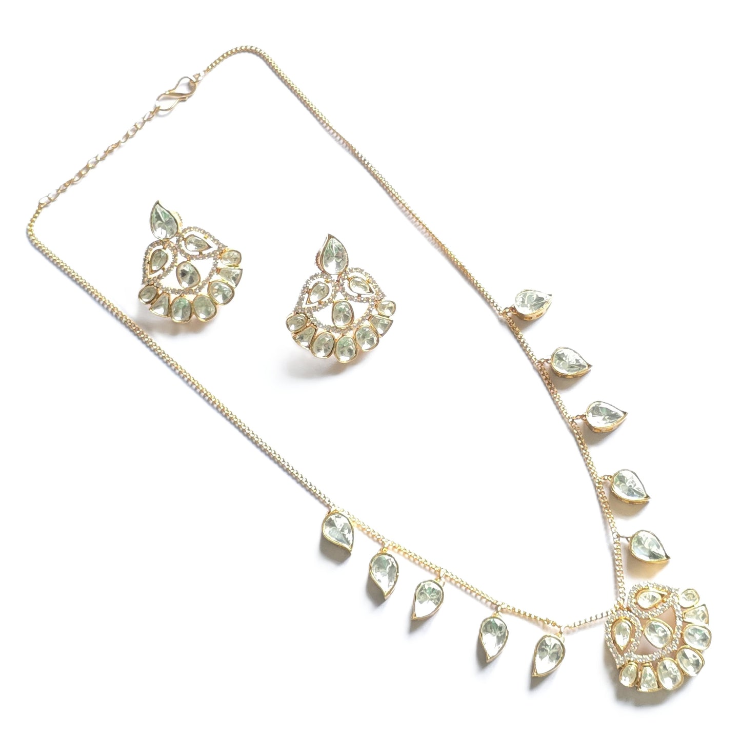 Emory Polki Kundan Necklace Set