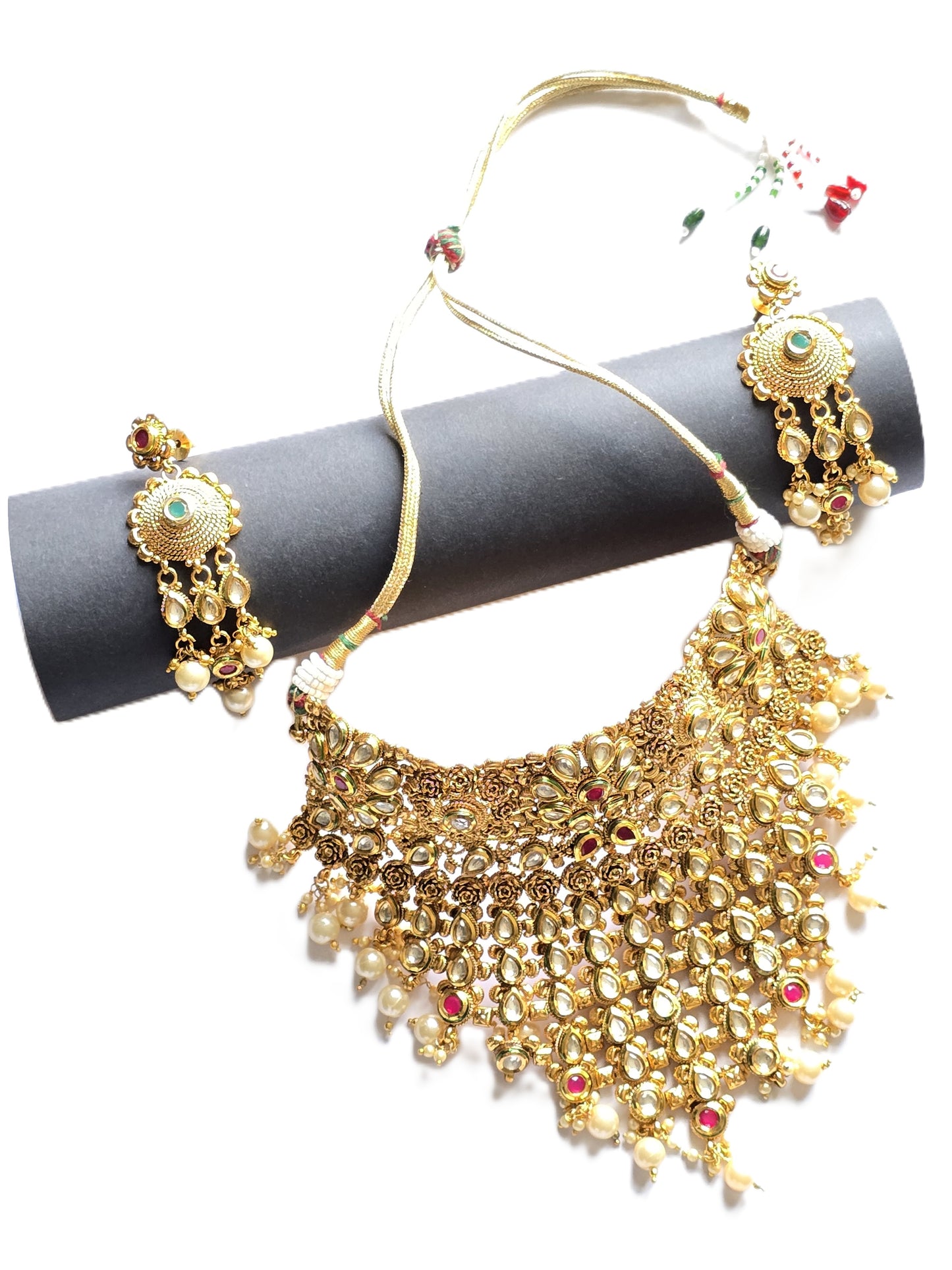 Gold Plated Kundan Choker Necklace Set