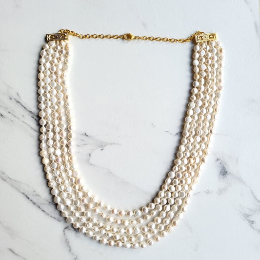 Hazel- Multi-Strand Pearl Necklace