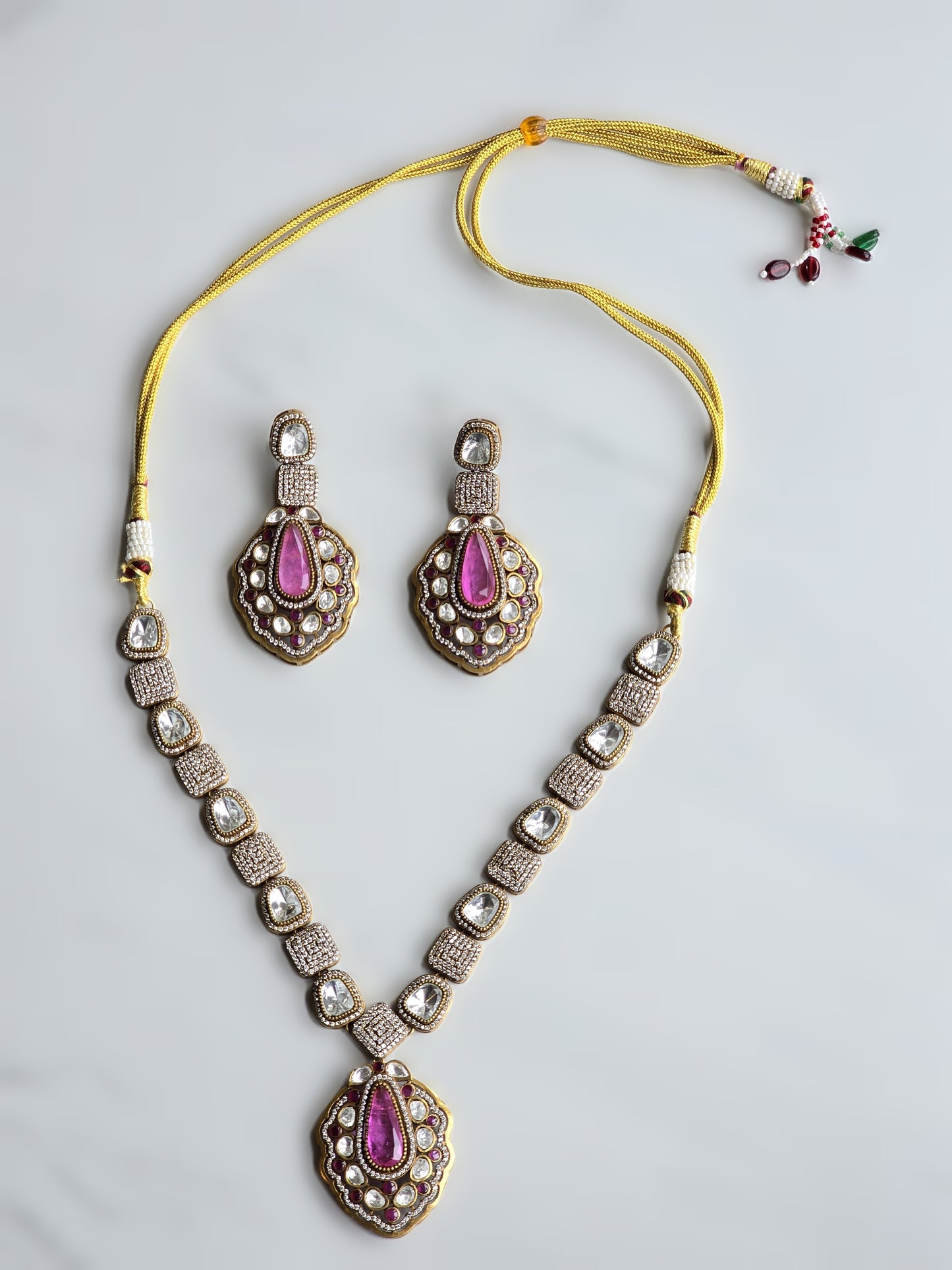 Amanda Polki CZ Necklace Set with Doublet Stone