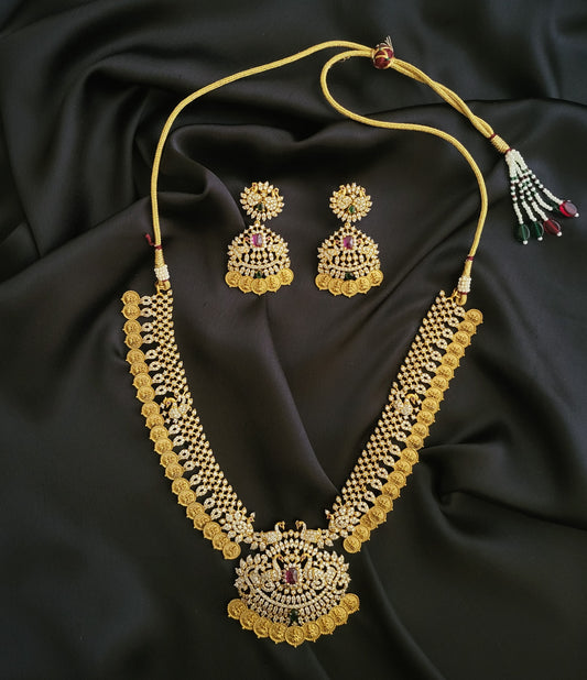 Antique Gold Finish Goddess Lakshmi Necklace Set