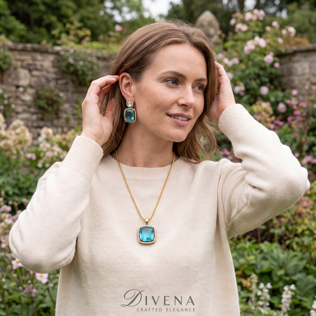 Serene Doublet Stone Pendant Set