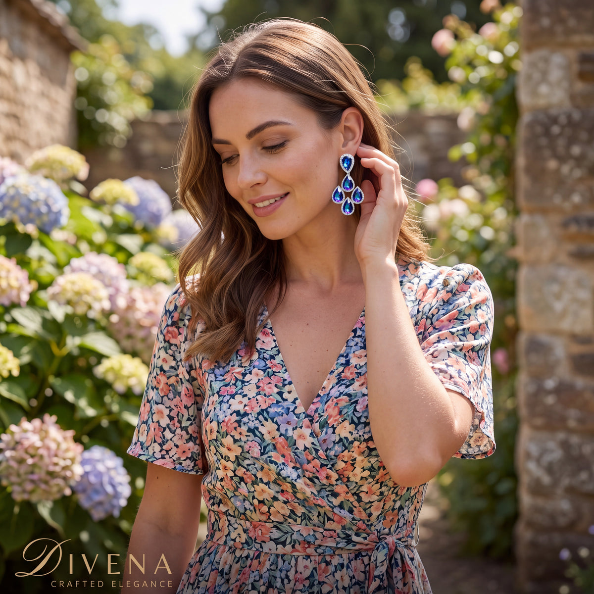 Jessica Crystal Dangle Earrings – Divena handcrafted Indian jewellery