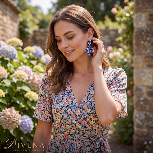 Jessica Crystal Dangle Earrings – Divena handcrafted Indian jewellery