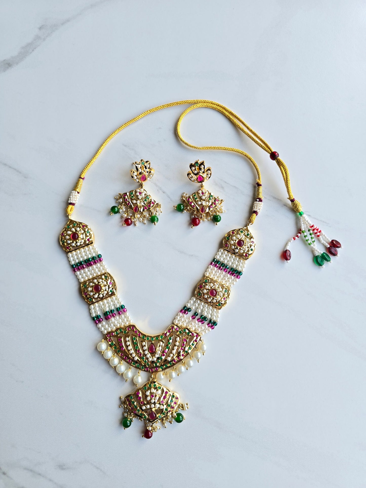 Bessie Hyderabadi Jadau long necklace Set