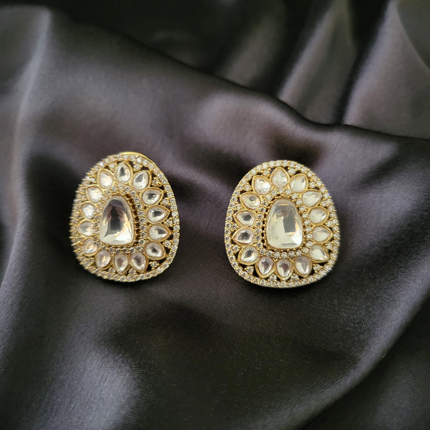 Polki Kundan Studs Earrings