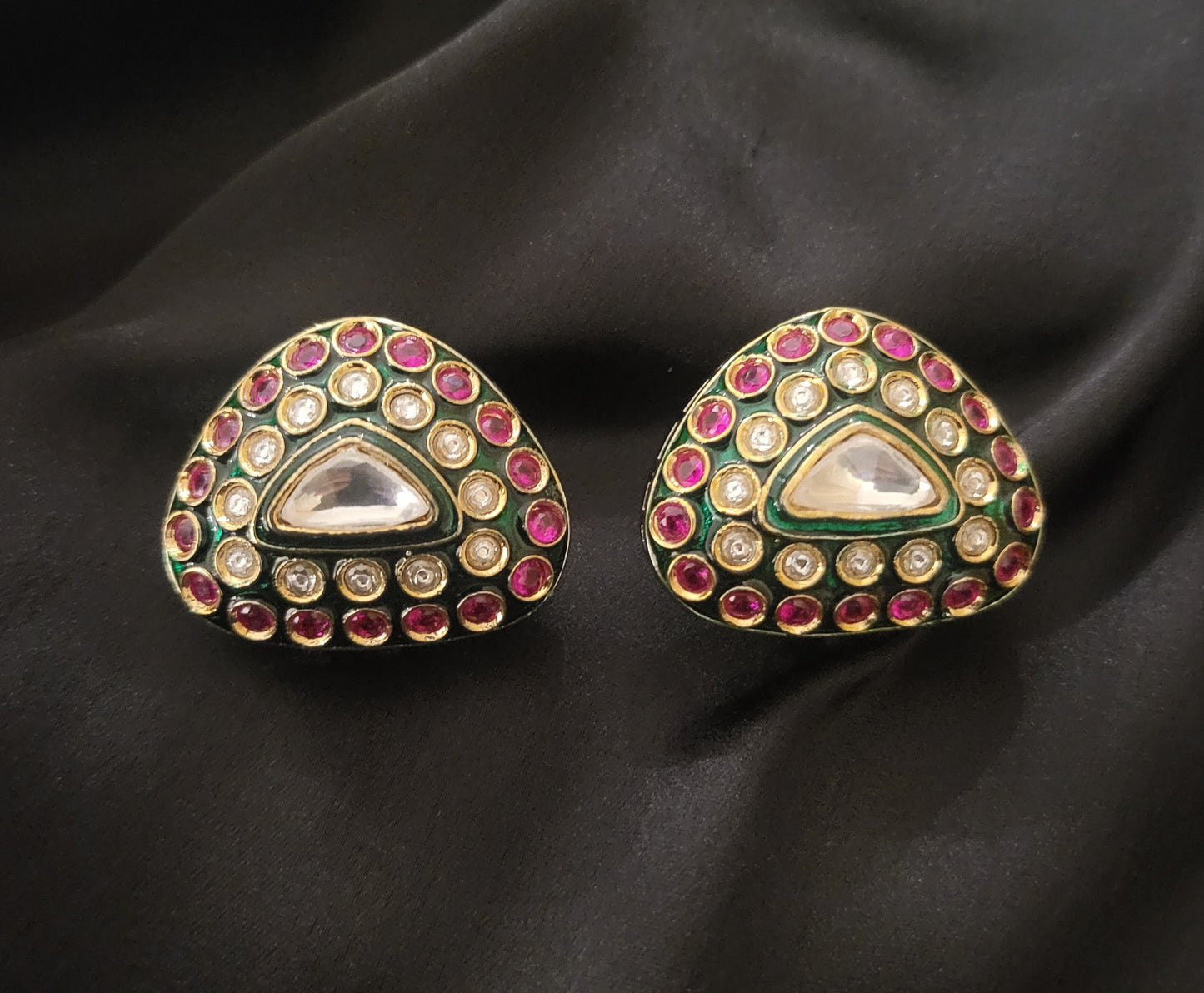 Oversize Polki Studs