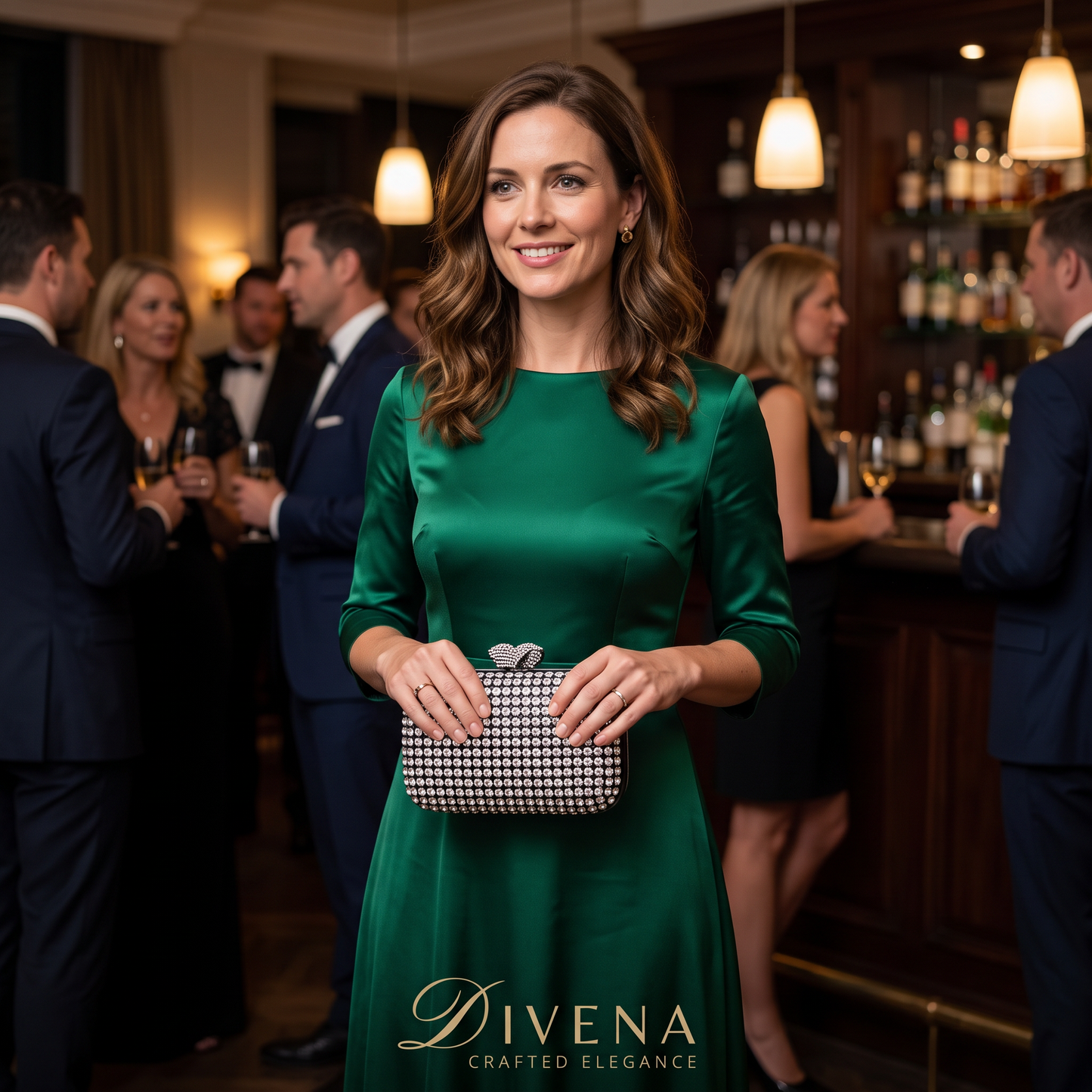 Penelope Rhinestone Evening Clutch