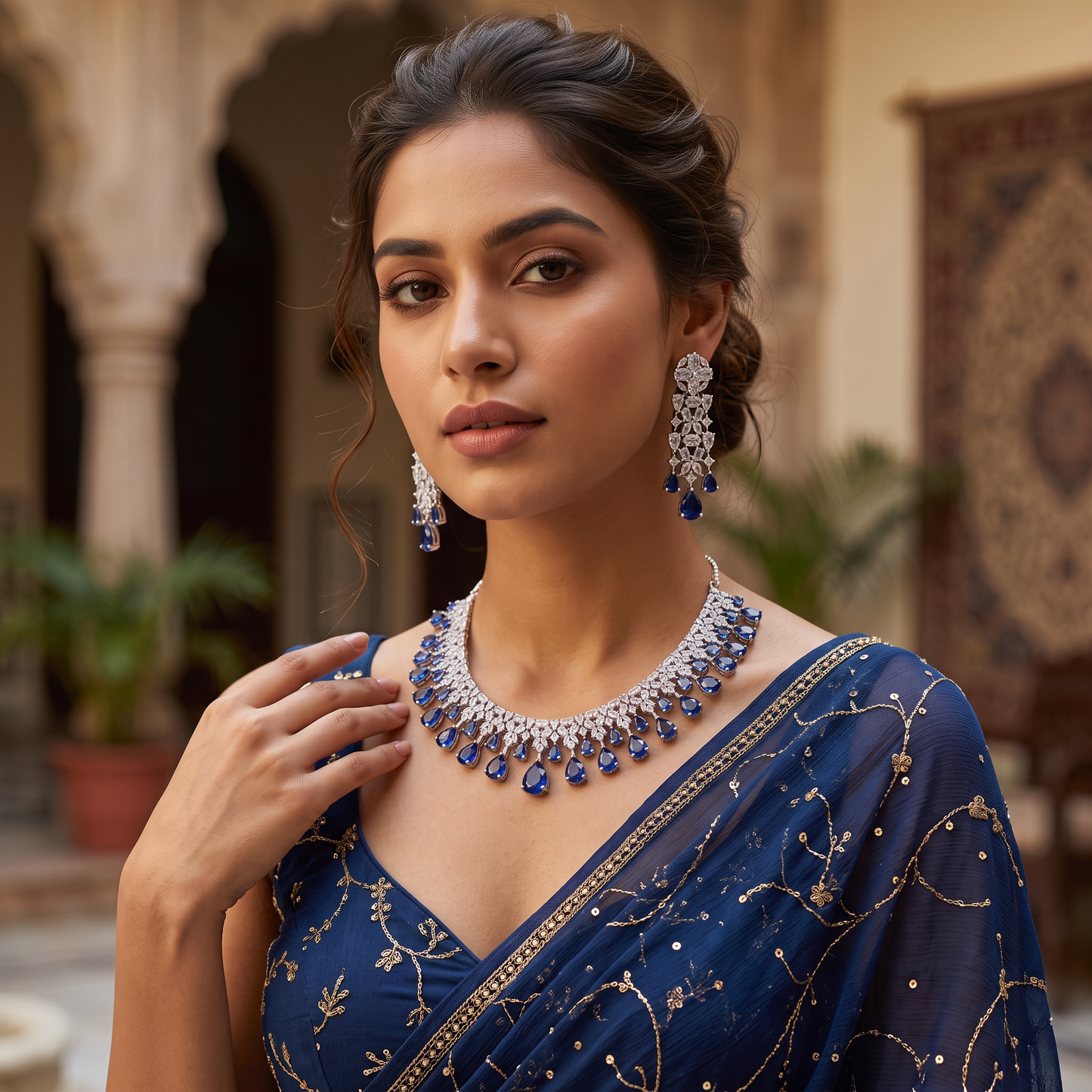 Irene-CZ Crystal Necklace Set