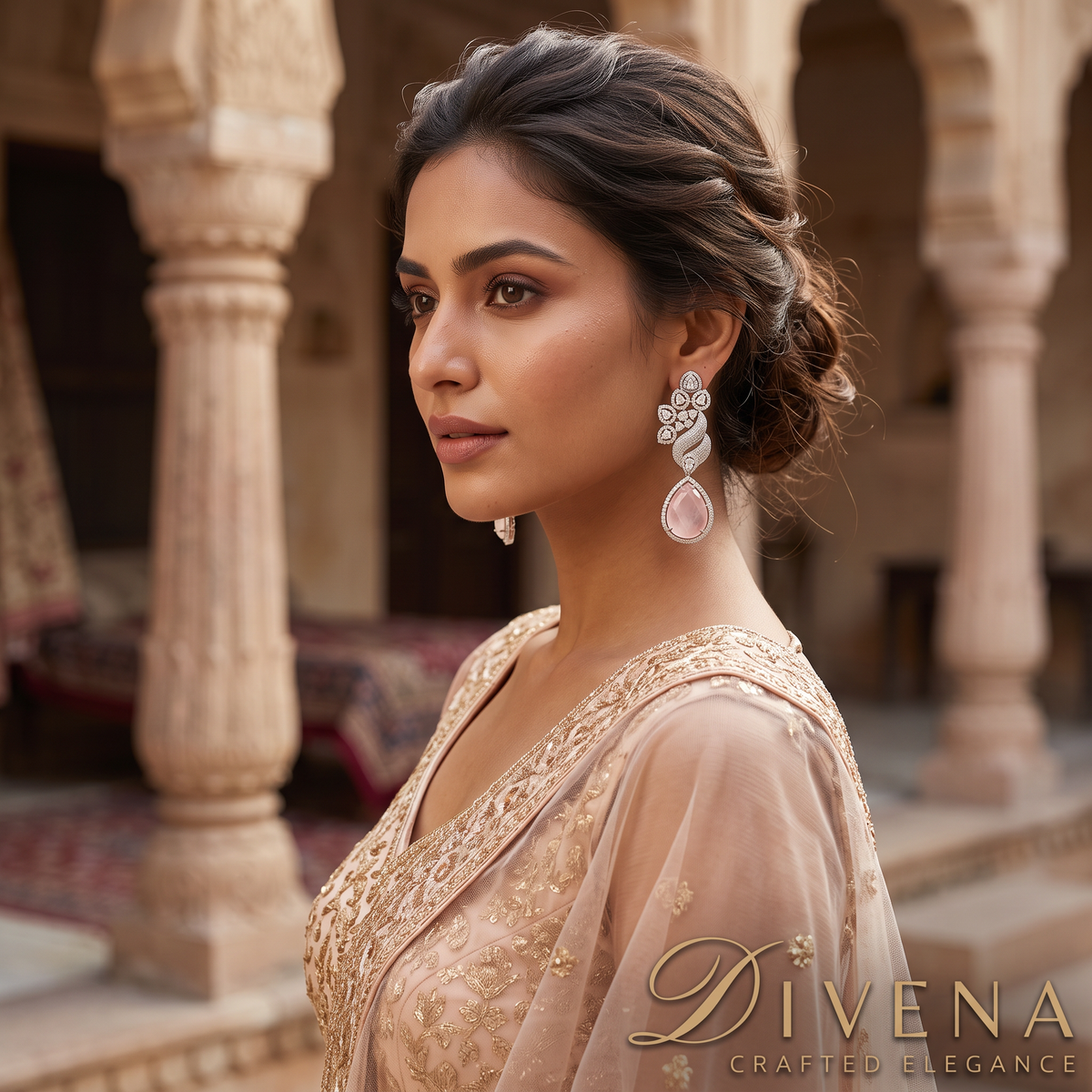 The Elena CZ & Doublet Stone Statement Earrings