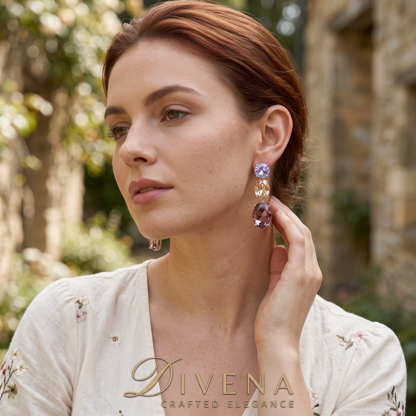 Trio Crystal Dangler Earrings