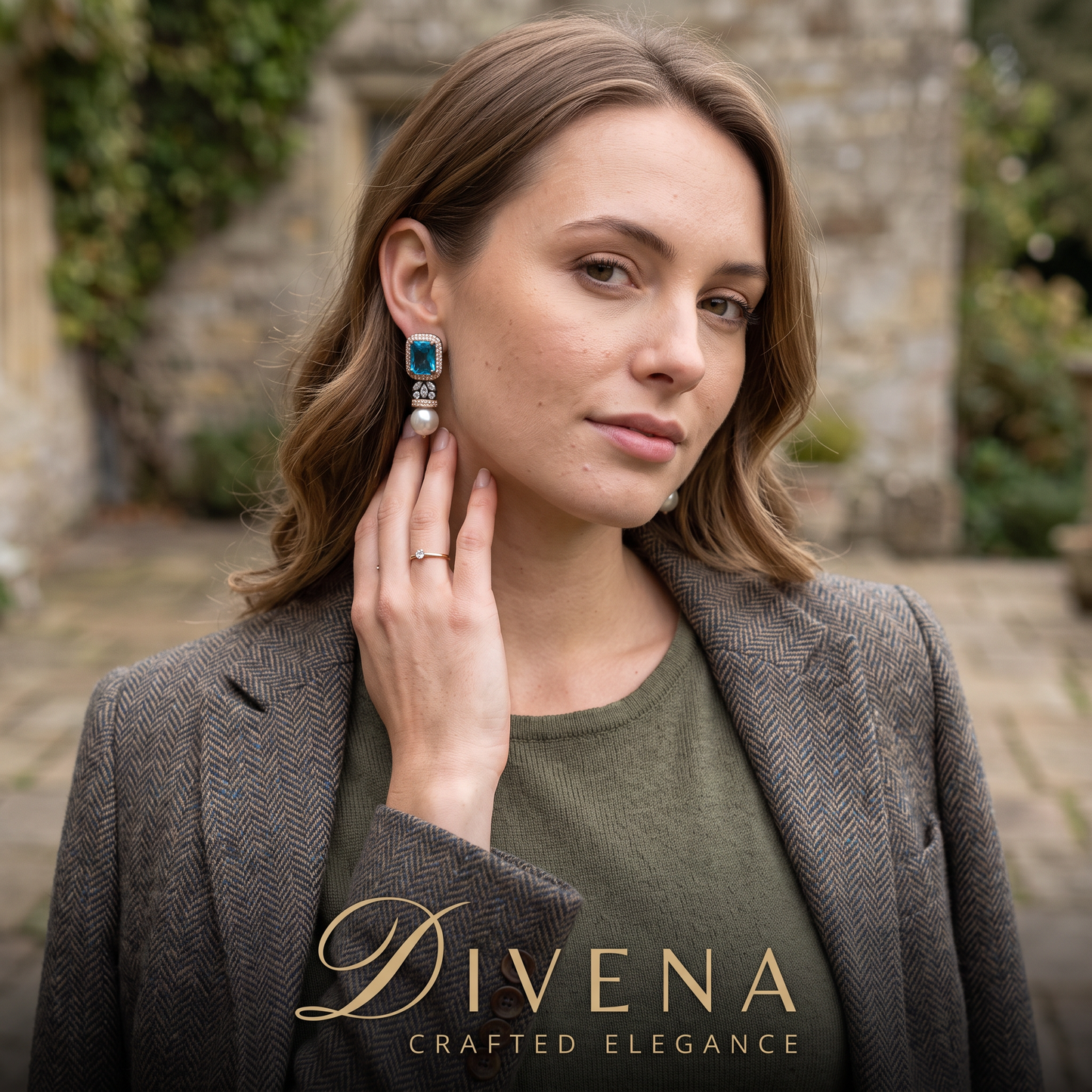 Sienna Crystal with Pearl Drop Earrings