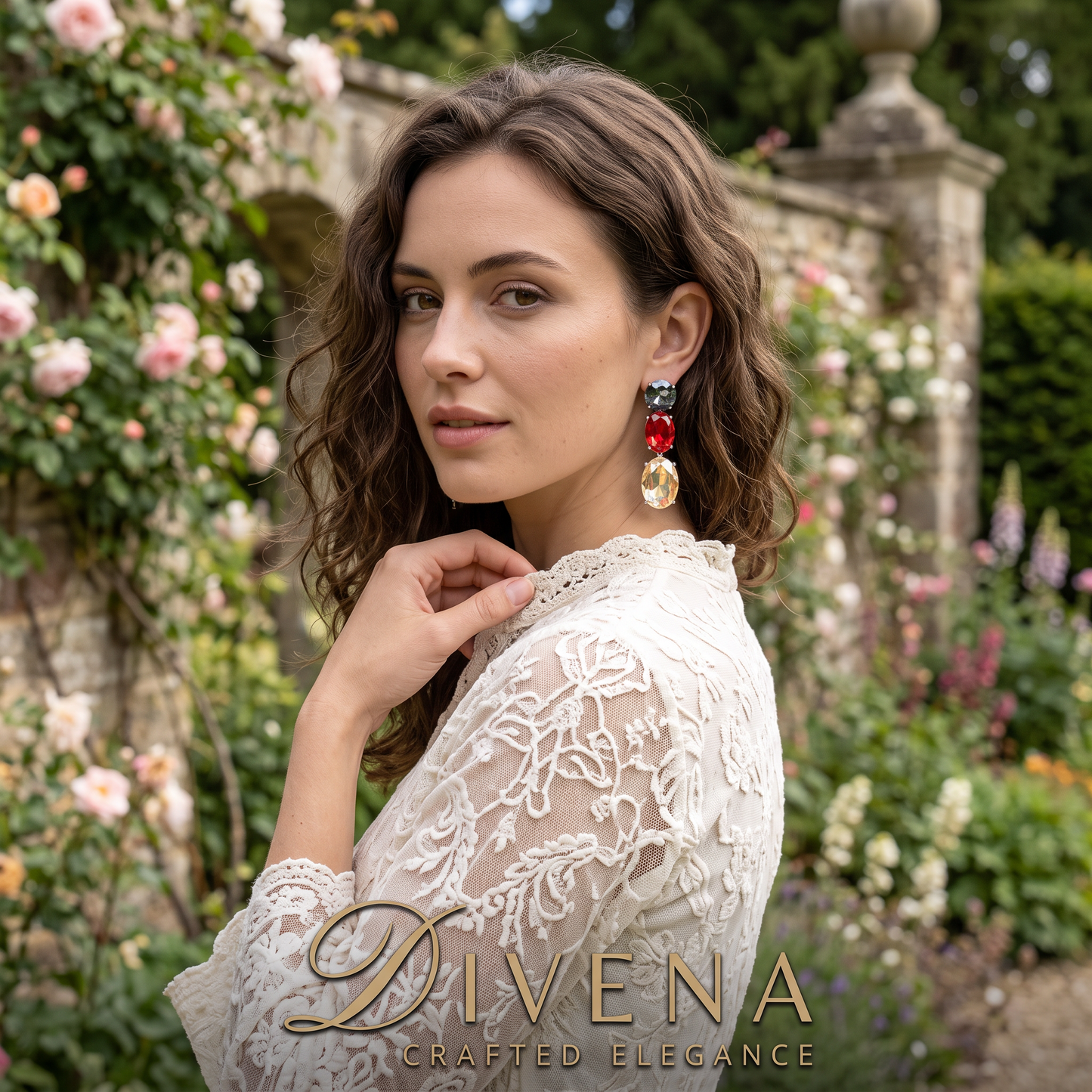 Trio Crystal Dangler Earrings