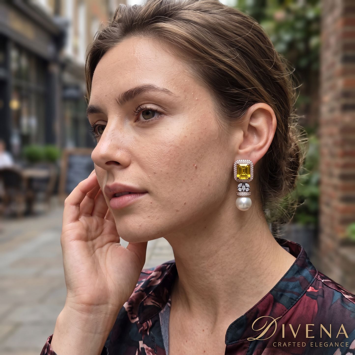 Sienna Crystal with Pearl Drop Earrings
