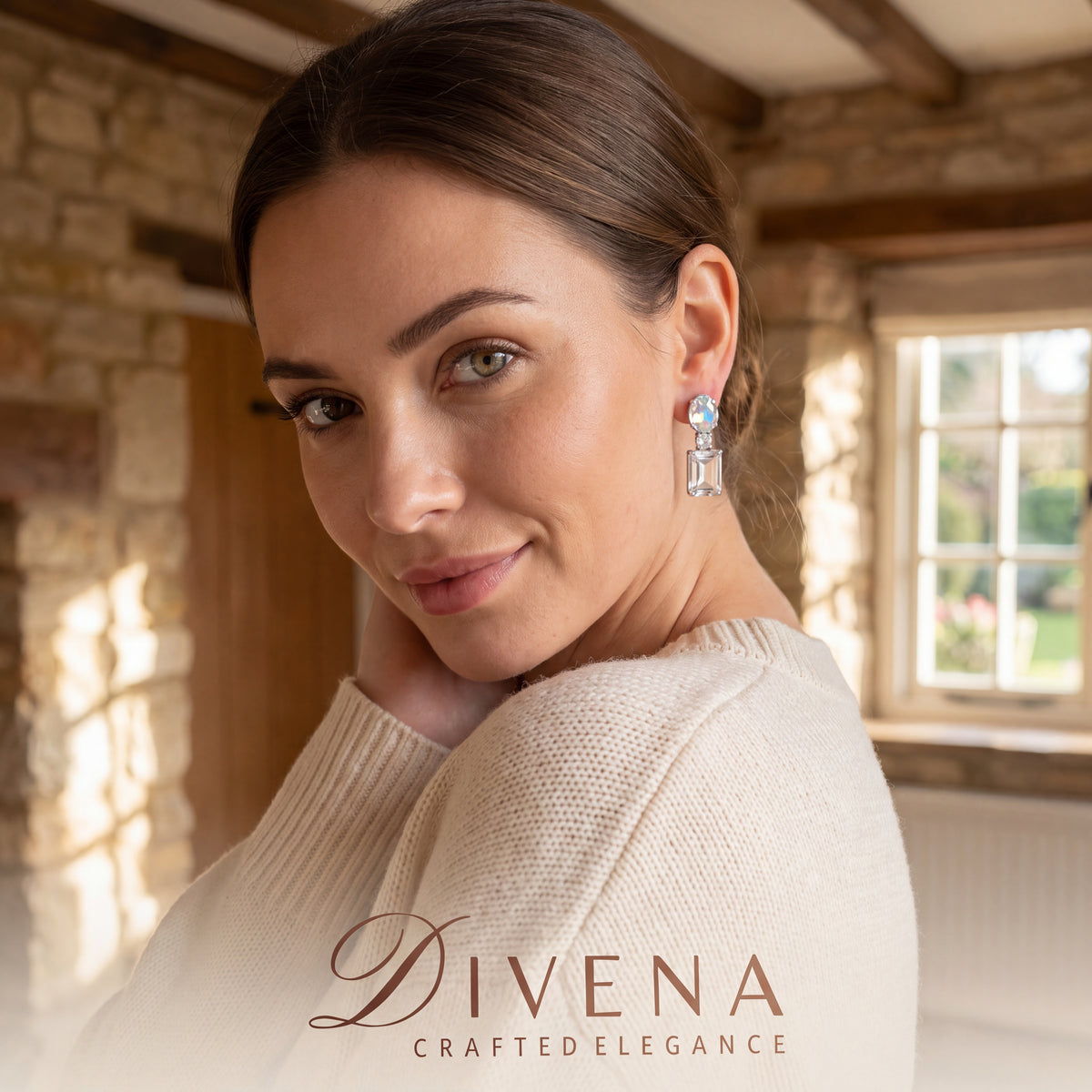 Dual Tone Crystal Earrings