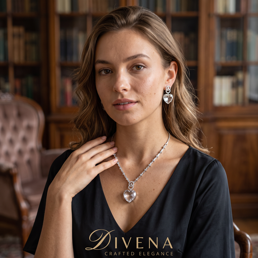 Crystal Heart Pendant Set