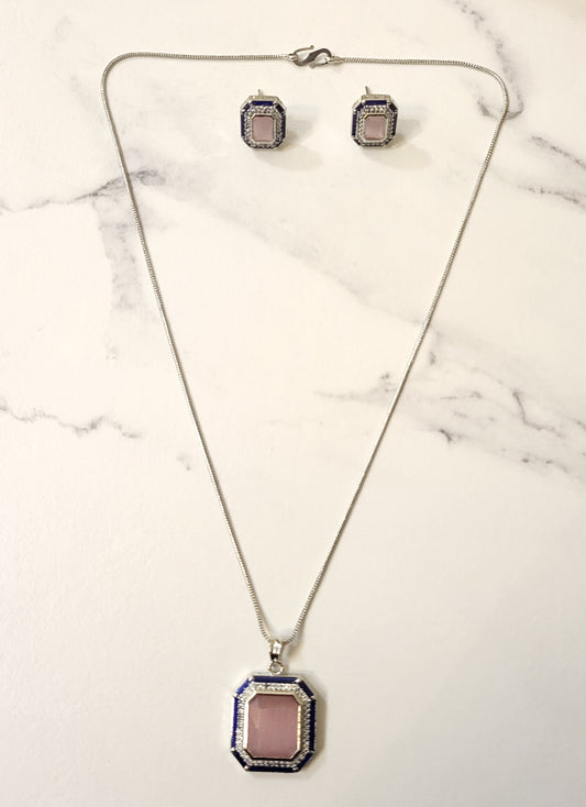 Crystal Pendant Set with Enamel