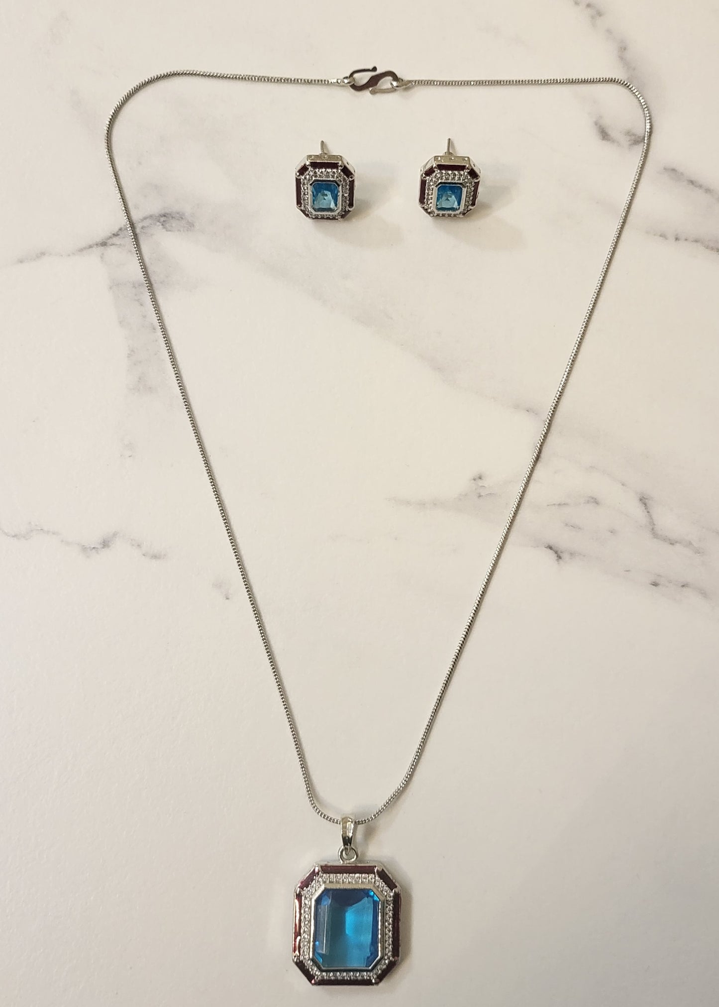 Crystal Pendant Set with Enamel