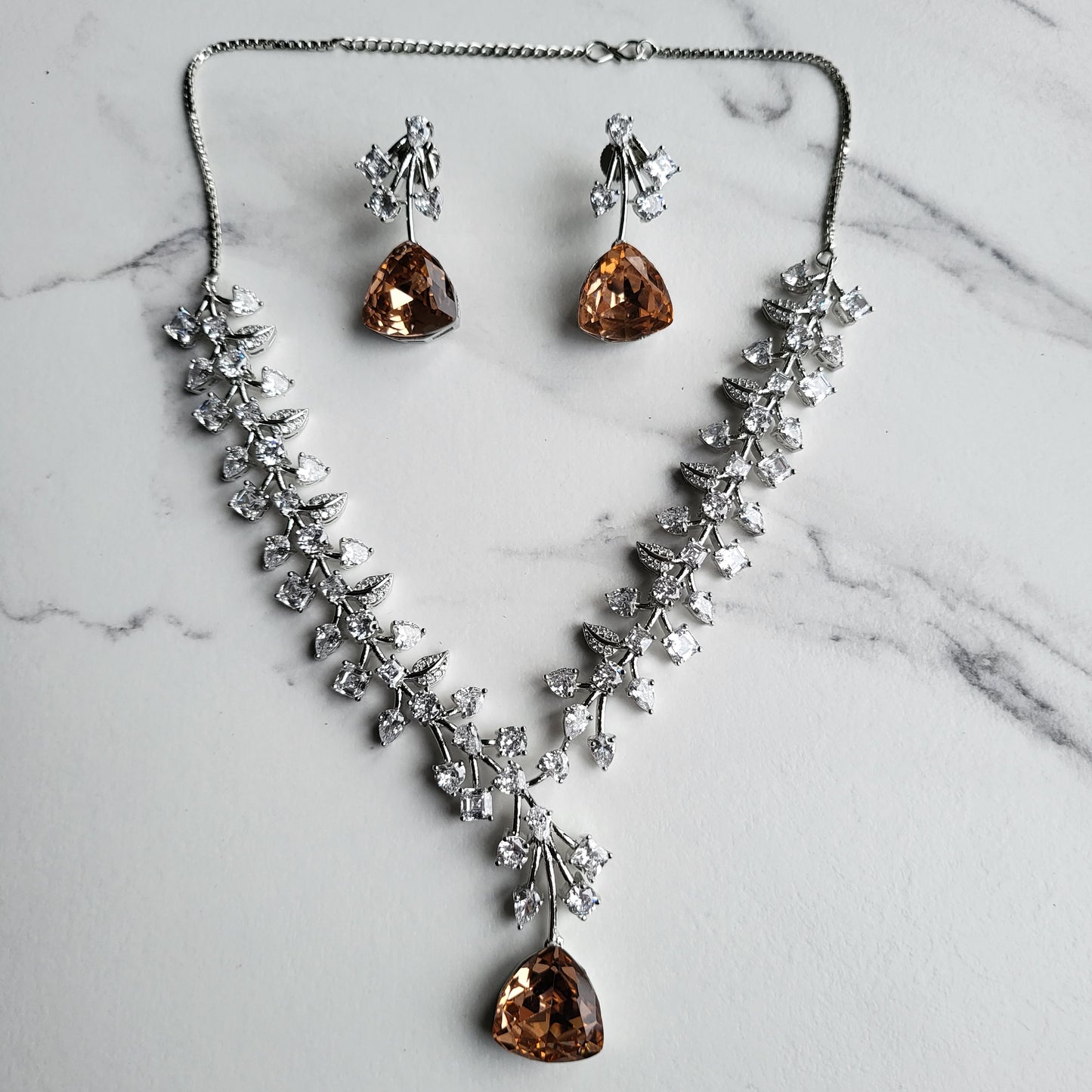 Iris CZ Crystal Necklace Set