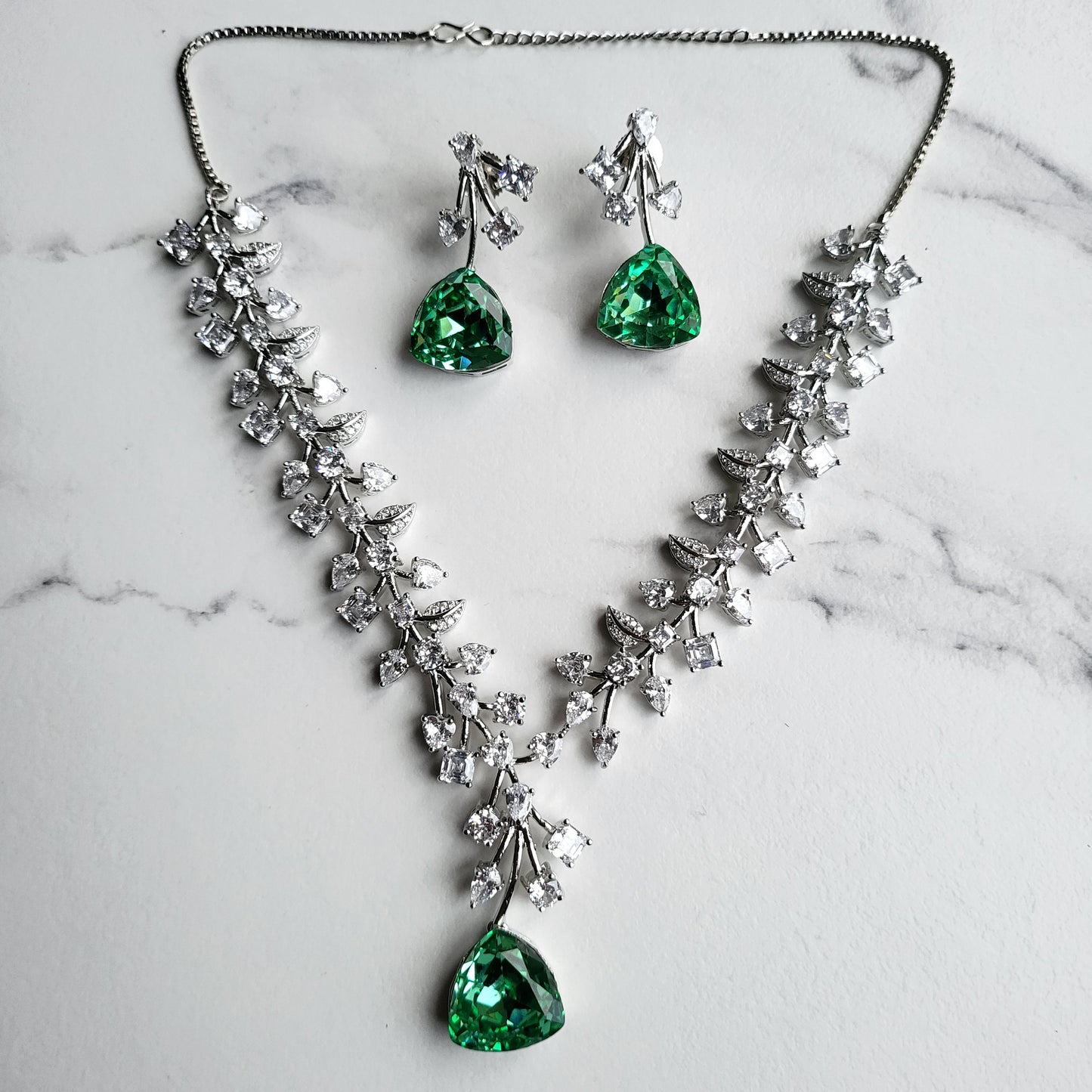 Iris CZ Crystal Necklace Set