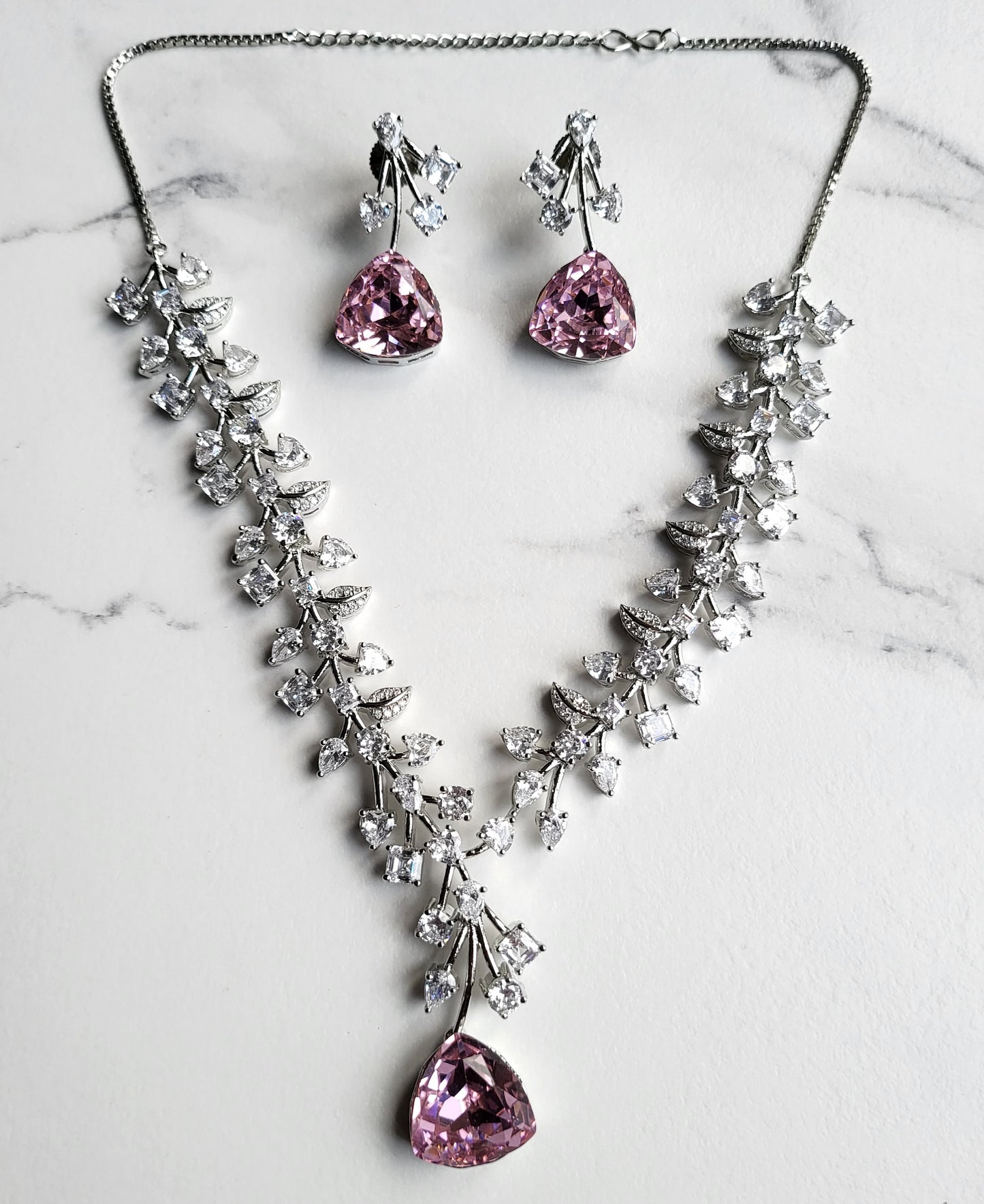 Iris CZ Crystal Necklace Set