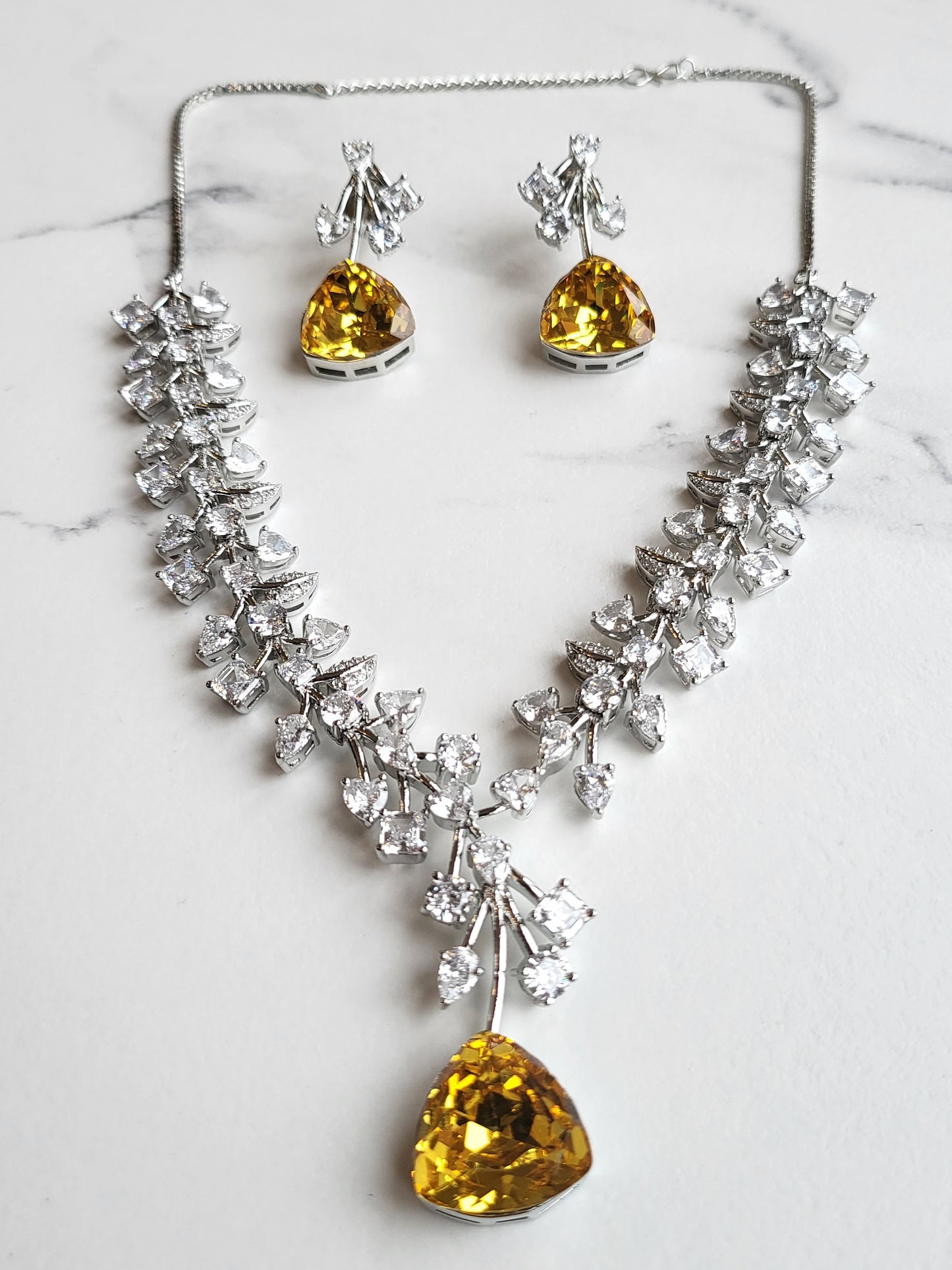 Iris CZ Crystal Necklace Set