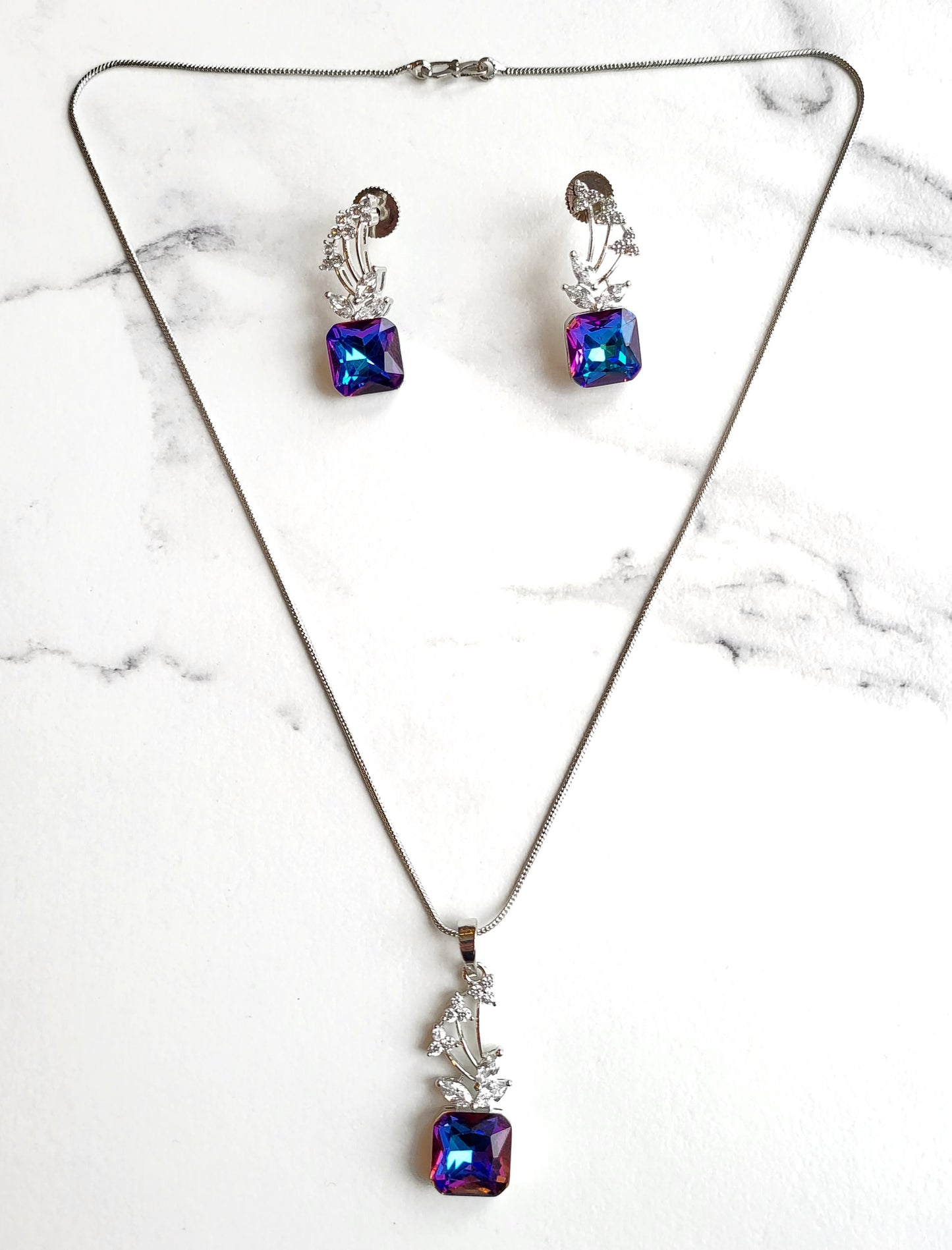 Cubic Zircon  Magical Crystal Pendant Set