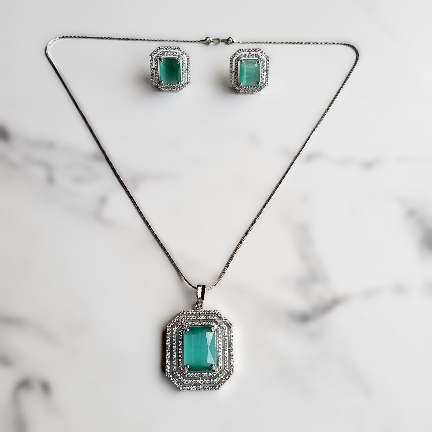 Gwendolyn CZ Pendant Set