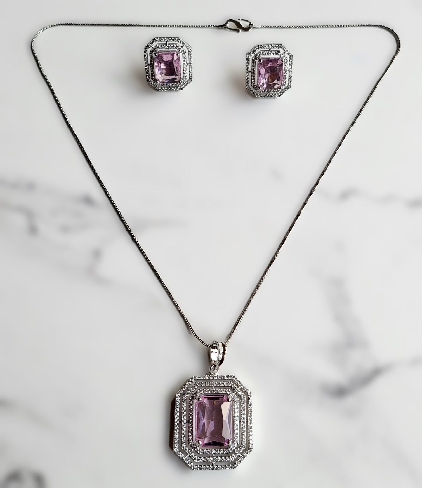 Gwendolyn CZ Pendant Set